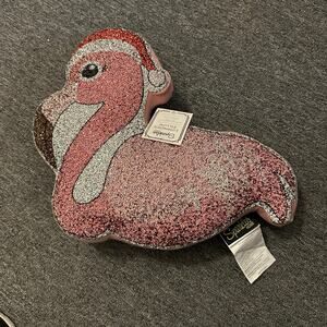 Sparkle Home Christmas Flamingo Pillow